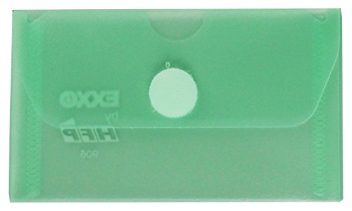 EXXO by HFP 90636 Visitenkartentasche mit Klettverschluss, 10 Stück, 105 x 63 mm breit, transparent grün von HFP