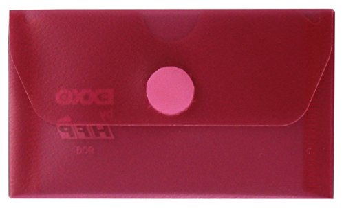 EXXO by HFP 90646 Visitenkartentasche mit Klettverschluss, 10 Stück, 105 x 63 mm breit, transparent rot von HFP