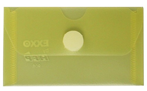 EXXO by HFP 90653 Visitenkartentasche mit Klettverschluss, 10 Stück, 105 x 63 mm breit, transparent gelb von HFP