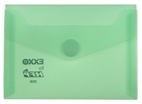 EXXO by HFP 90936 Dokumententasche mit Klettverschluss A7 quer, 10 Stück, transparent grün, 120 x 85 mm von HFP