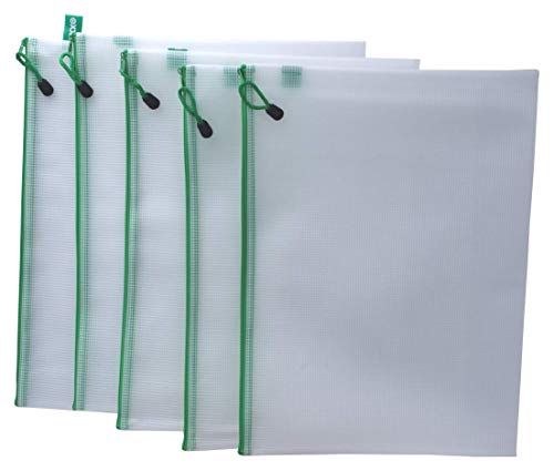 HFP Kleinkrambeutel PVC-Frei, A3, 5 Stück (Transparent, Reißverschluss, EVA, Wiederverwendbar, Faser-verstärkter Ethylenvinylacetat) von HFP