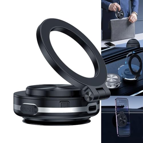HFSAZJ Magnetische Saugnapf-Handyhalterung, 360° drehbar, Auto-Saugnapf-Handyhalterung, elektrische Vakuum-magnetische KFZ-Handyhalterung, zusammenklappbare magnetische KFZ-Handyhalter für glatte von HFSAZJ