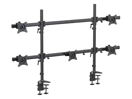 HFTEK - Beweglicher Monitorarm für 5 Monitore bis 34 Zoll und 8kg pro arm Monitor Mount Höhenverstellbar Neigbar Schwenkbar Drehbar Monitor-Tischhalterung VESA 75 100 - MS625C-80N von HFTEK