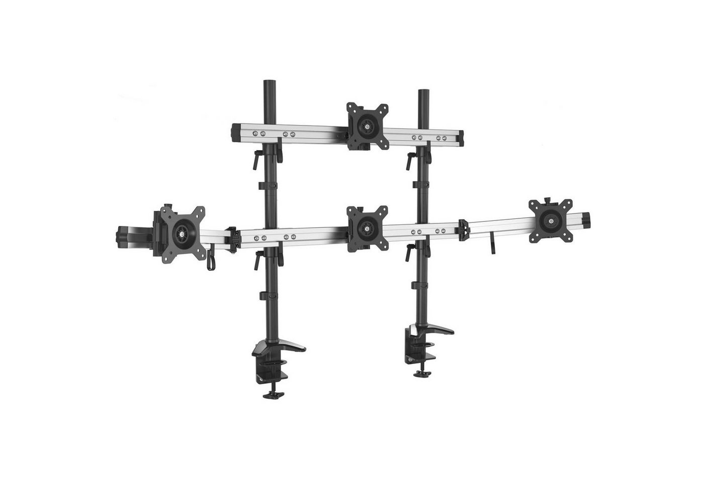 HFTEK Monitor-Halterung, (4-Fach - Tischhalterung für vier Bildschirme von 15 – 27 Zoll mit VESA 75 / 100) von HFTEK