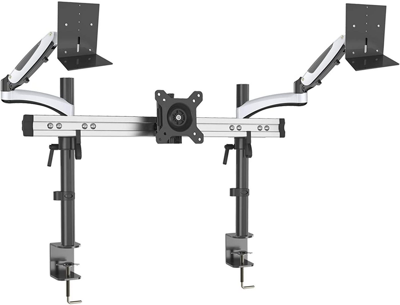 HFTEK Monitor-Halterung, (Tischhalter mit 2X Lautsprecherablage - Belastbarkeit: bis max. 20 kg - VESA 75/100) von HFTEK