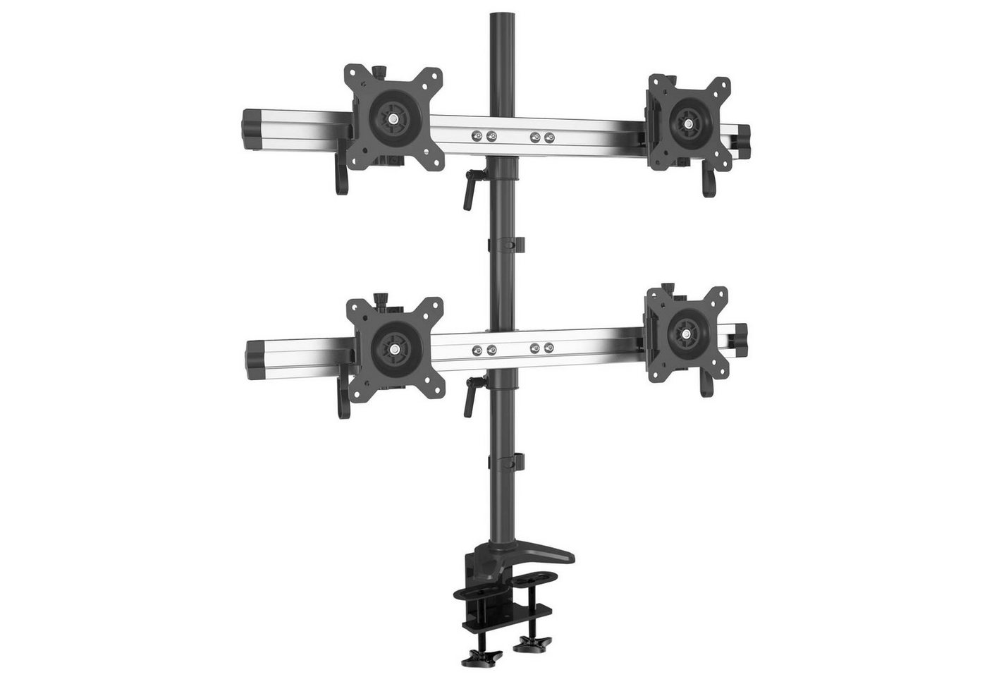 HFTEK Monitor-Halterung, (Tischhalterung für 4 Bildschirme von 15 – 27 Zoll mit VESA 75/100) von HFTEK