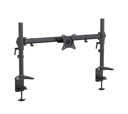 HFTEK - Monitor Halterung für 15-49 Zoll Flach & Curved Bildschirm Monitor Stand Erhöhte Tragfähigkeit 20kg pro arm Höhenverstellbar Neigbar Schwenkbar Monitor Tischhalterung VESA 75 100 - MS121C-N von HFTEK