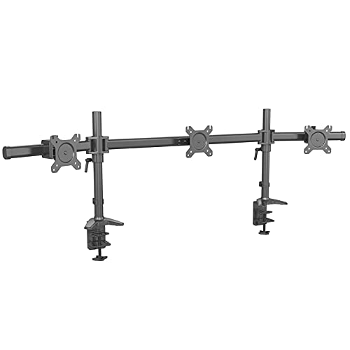 HFTEK - Monitorhalterung für 3 Monitore von 15 bis 28 Zoll Monitor Arm Monitor Mount TV Stand Monitor Halterung Monitorständer Bildschirmhalterung 3 Monitore Höhenverstellbar VESA 75/100 - MS323C-N von HFTEK