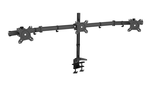 HFTEK - Monitor Tischhalterung für 3 Bildschirme von 15 bis 27 Zoll Monitor Halterung Monitor Arm Halter Ständer Monitorständer Monitor Mount VESA 75/100 - MS313C von HFTEK