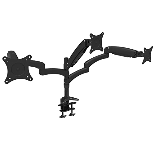 HFTEK Monitorarm - Triple - Halterung Halter Tischhalterung für 3 Bildschirme von 15 – 27 Zoll mit VESA 75 / 100 (DS137DB) von HFTEK