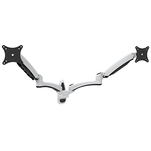 HFTEK - Monitorarm - dual - Halterung Halter Wandhalterung für 2 Bildschirme von 15 – 27 Zoll mit VESA 75/100 (HF124WW) von HFTEK