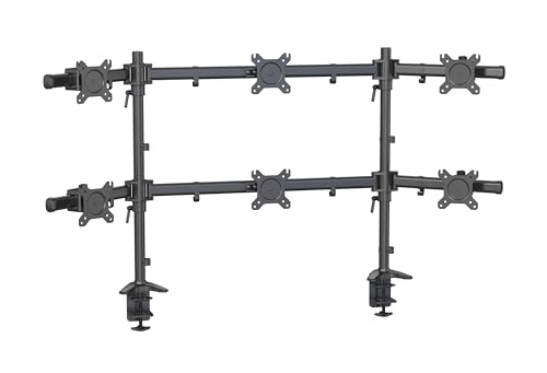 HFTEK Sechsfache Monitorhalterung TV Mounts Tischhalterung für Bildschirme von 15 bis 27 Zoll – VESA 75/100 (MP360C-N) von HFTEK