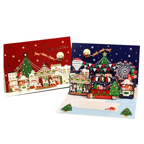 Pop-Up Karte Weihnachten，Karte 3D pop up Grußkarte mit schönen Papier-Cut,Frauen & Männer,3D Grußkarte Merry Christmas, handgefertigte Geschenkkarte zu Weihnachten von HFYMXNB