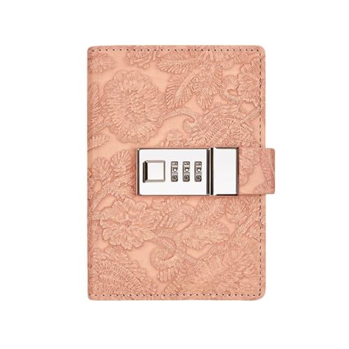 HFYRBDKSPI A7 Tagebuch mit Schloss für Mädchen und Frauen, Vintage Lock Journal 192 Seiten College regiert geheimes Tagebuch mit Schloss, Rosa von HFYRBDKSPI
