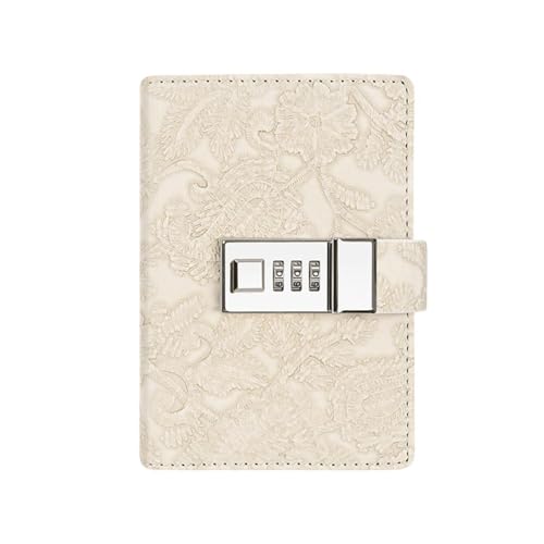 HFYRBDKSPI A7-Tagebuch mit Schloss für Mädchen und Frauen, Vintage-Schloss, Tagebuch, 192 Seiten, College, liniert, Geheimtagebuch mit Schloss, Weiß HFYRBDKSPI A7-Tagebuch mit Schloss für Mädchen und Frauen, Vintage-Schloss, Tagebuch, 192 Seiten, College, liniert, Geheimtagebuch mit Schloss, Weiß von HFYRBDKSPI