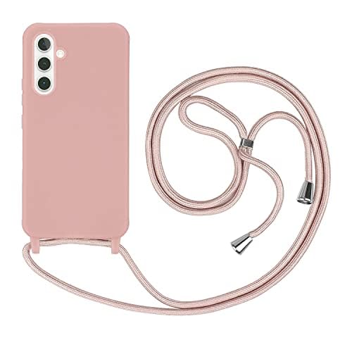 HFYiup Mevis Liquid Silikon Handykette Hülle für Samsung Galaxy A05S 4G,Verstellbarer Halskette Silikon Handyhülle-Lotus Farbe von HFYiup