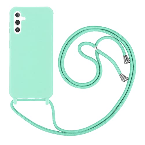HFYiup Mevis Liquid Silikon Handykette Hülle für Samsung Galaxy A14 5G,Verstellbarer Halskette Silikon Handyhülle-hellgrün HFYiup Mevis Liquid Silikon Handykette Hülle für Samsung Galaxy A14 5G,Verstellbarer Halskette Silikon Handyhülle-hellgrün von HFYiup