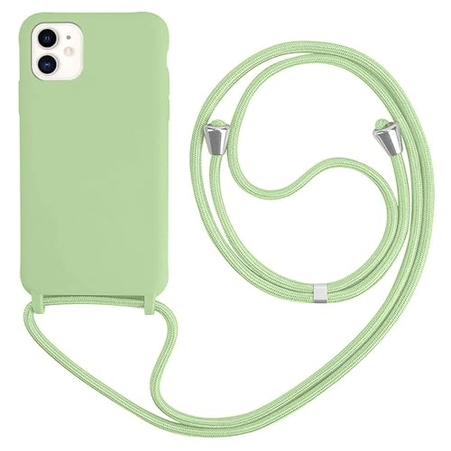 HFYiup Mevis Liquid Silikon Handykette Hülle für iPhone 11,Verstellbarer Halskette Silikon Handyhülle-grasgrün HFYiup Mevis Liquid Silikon Handykette Hülle für iPhone 11,Verstellbarer Halskette Silikon Handyhülle-grasgrün von HFYiup
