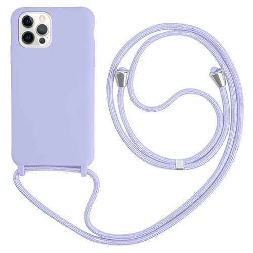 HFYiup Mevis Liquid Silikon Handykette Hülle für iPhone 12/12 Pro,Verstellbarer Halskette Silikon Handyhülle-violett HFYiup Mevis Liquid Silikon Handykette Hülle für iPhone 12/12 Pro,Verstellbarer Halskette Silikon Handyhülle-violett von HFYiup