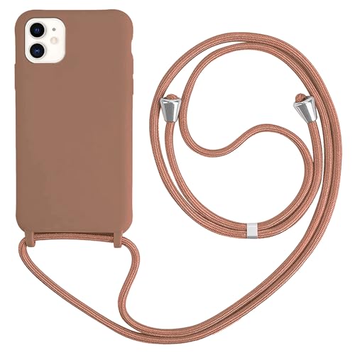 HFYiup Mevis Liquid Silikon Handykette Hülle für iPhone 12 Mini,Verstellbarer Halskette Silikon Handyhülle-braun HFYiup Mevis Liquid Silikon Handykette Hülle für iPhone 12 Mini,Verstellbarer Halskette Silikon Handyhülle-braun von HFYiup