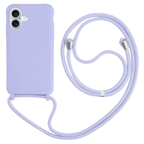 HFYiup Mevis Liquid Silikon Handykette Hülle für iPhone 16 Plus,Verstellbarer Halskette Silikon Handyhülle-violett HFYiup Mevis Liquid Silikon Handykette Hülle für iPhone 16 Plus,Verstellbarer Halskette Silikon Handyhülle-violett von HFYiup