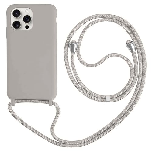 HFYiup Mevis Liquid Silikon Handykette Hülle für iPhone 16 Pro Max,Verstellbarer Halskette Silikon Handyhülle-grau HFYiup Mevis Liquid Silikon Handykette Hülle für iPhone 16 Pro Max,Verstellbarer Halskette Silikon Handyhülle-grau von HFYiup
