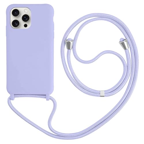 HFYiup Mevis Liquid Silikon Handykette Hülle für iPhone 16 Pro Max,Verstellbarer Halskette Silikon Handyhülle-violett HFYiup Mevis Liquid Silikon Handykette Hülle für iPhone 16 Pro Max,Verstellbarer Halskette Silikon Handyhülle-violett von HFYiup