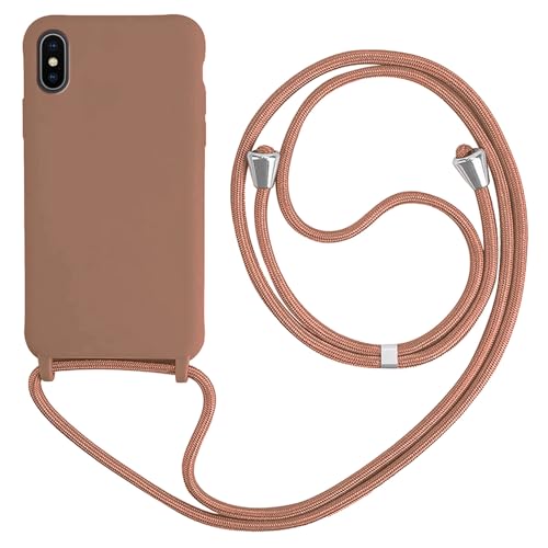 HFYiup Mevis Liquid Silikon Handykette Hülle für iPhone X/XS,Verstellbarer Halskette Silikon Handyhülle-braun HFYiup Mevis Liquid Silikon Handykette Hülle für iPhone X/XS,Verstellbarer Halskette Silikon Handyhülle-braun von HFYiup