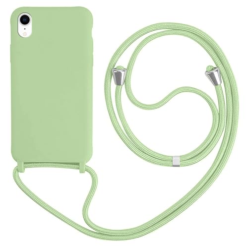 HFYiup Mevis Liquid Silikon Handykette Hülle für iPhone XR,Verstellbarer Halskette Silikon Handyhülle-grasgrün HFYiup Mevis Liquid Silikon Handykette Hülle für iPhone XR,Verstellbarer Halskette Silikon Handyhülle-grasgrün von HFYiup