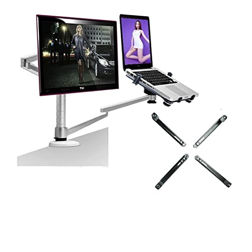 OA-7X Multimedia-Desktop-Dual-Arm, 27 Zoll LCD-Monitorhalterung + Laptophalter, Ständer, Tisch, vollbeweglicher Dual-Monitor (Farbe: OA-7X-FP) (Oa 7X) von HGFSGGGREEHY