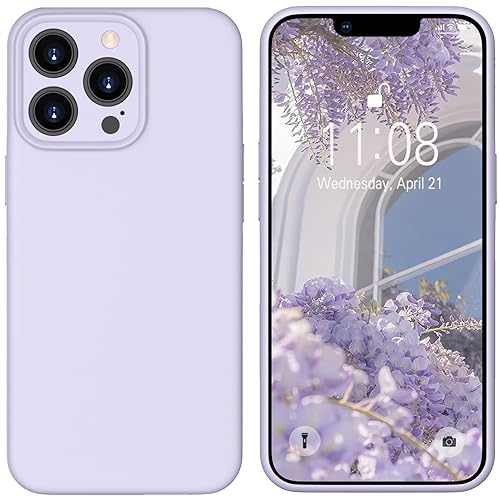 HGH Flüssig Silikon Hülle für iPhone 15 Pro, Handyhülle für iPhone 15 Pro Hülle Dünn, 3-Schicht-Struktur FallSchutz Case mit Weiches Mikrofaser Futter Matt Hülle für iPhone 15 Pro 6.1" Flieder von HGH