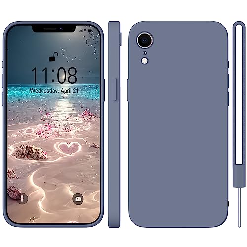 HGH Silikon Hülle für iPhone XR Hülle mit Kette, Ganzkörperschutz Handyhülle Mit Seidig-Weicher Berühren, Stoßfeste Hülle Mit Mikrofaser-Futter für iPhone XR Case Cover 6,1 Zoll, Blau Grau HGH Silikon Hülle für iPhone XR Hülle mit Kette, Ganzkörperschutz Handyhülle Mit Seidig-Weicher Berühren, Stoßfeste Hülle Mit Mikrofaser-Futter für iPhone XR Case Cover 6,1 Zoll, Blau Grau von HGH