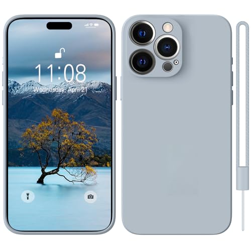 HGH Hochwertiges Liquid Silikon für iPhone 14 Pro Max Hülle, Dünn Kameraschutz Schutzhülle,Grau Blau HGH Hochwertiges Liquid Silikon für iPhone 14 Pro Max Hülle, Dünn Kameraschutz Schutzhülle,Grau Blau von HGH