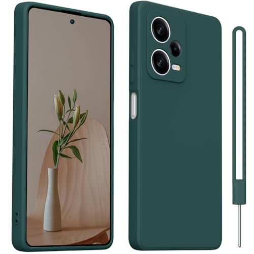 HGH Hülle kompatibel mit Xiaomi Redmi Note 12 Pro 5G Hülle, Handyhülle für Xiaomi Redmi Note 12 Pro 5G Silikon,Ultradünnes Weiches Anti-Kratzt Schutzhülle für Redmi Note 12 Pro 5G - Dunkel Grün von HGH