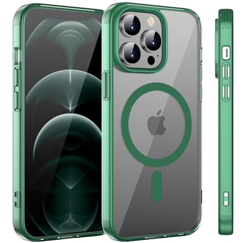 HGH Magnetisch Hülle für iPhone 12/12 Pro kompatibel mit Magsafe, Transparent Handyhülle iPhone 12/12 Pro Vergilbungsbeständig für Dünn Transparent Hülle iPhone 12/12 Pro Case (Grün) von HGH