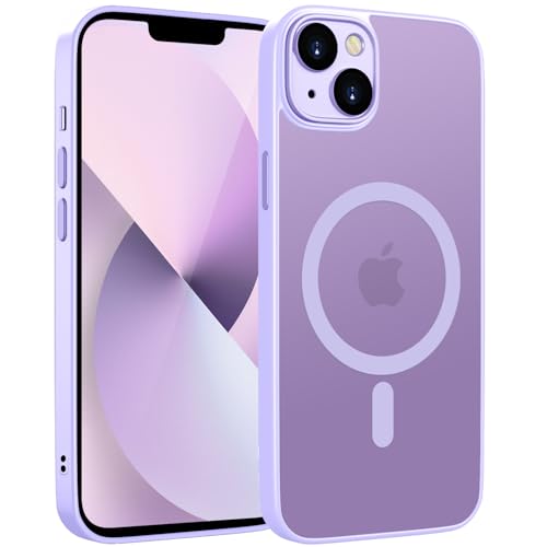 HGH Magnetisch Hülle für iPhone 13 6,1 Zoll Kompatibel mit MagSafe Kabellosem Laden, Durchscheinende Matt Handyhülle für iPhone 13 Dünn Stoßfest Schutzhülle kameraschutz Case für iPhone 13- Lila von HGH