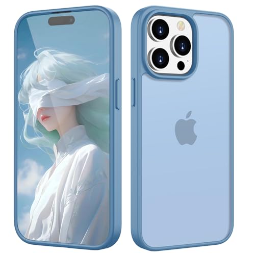 HGH Matt Hülle für iPhone 13 Pro Max 6,7 Zoll, [Militärschutz] Schutzhülle Samtige Touch Matt Anti-Kratzen, Durchscheinende Rückseite Schutzhülle, Anti-Fingerabdruck (Baby blau) von HGH