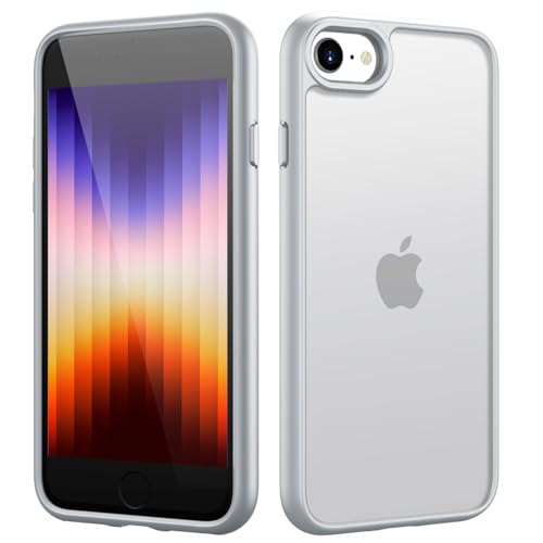 HGH Matt Hülle für iPhone SE 3/2 (2022/2020), für iPhone 8/7, [Militärschutz] Schutzhülle Samtige Touch Matt Anti-Kratzen, Durchscheinende Rückseite Schutzhülle, Anti-Fingerabdruck (Weiß) von HGH