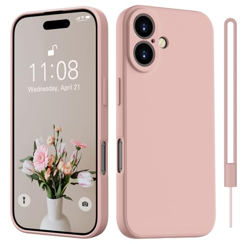 HGH für iPhone 16 Hülle Silikon mit 1 Lanyard, Handyhülle für iPhone 16 Dünn Rundumschutz mit Microfiber-Innenfutter Kratzfest Schutzhülle Case Hülle für iPhone 16 6.1" Rosa HGH für iPhone 16 Hülle Silikon mit 1 Lanyard, Handyhülle für iPhone 16 Dünn Rundumschutz mit Microfiber-Innenfutter Kratzfest Schutzhülle Case Hülle für iPhone 16 6.1" Rosa von HGH