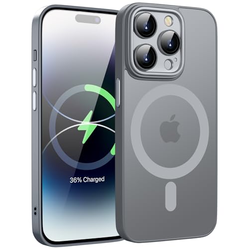 HGH für iPhone 14 Pro Hülle, kompatibel mit MagSafe, Zertifizierte Magnetkraft und Schutzkraft Handyhülle,Stoßfest Kratzfest iPhone 14 Pro case,Grau von HGH
