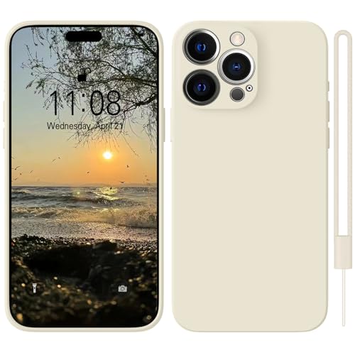 HGH für iPhone 14 Pro Max Hülle Silikon mit Lanyard, Handyhülle für iPhone 14 Pro Max Case Microfiber-Innenfutter Shockproof Kameraschutz Schutzhülle für iPhone 14 Pro Max Cremiges Weiß HGH für iPhone 14 Pro Max Hülle Silikon mit Lanyard, Handyhülle für iPhone 14 Pro Max Case Microfiber-Innenfutter Shockproof Kameraschutz Schutzhülle für iPhone 14 Pro Max Cremiges Weiß von HGH