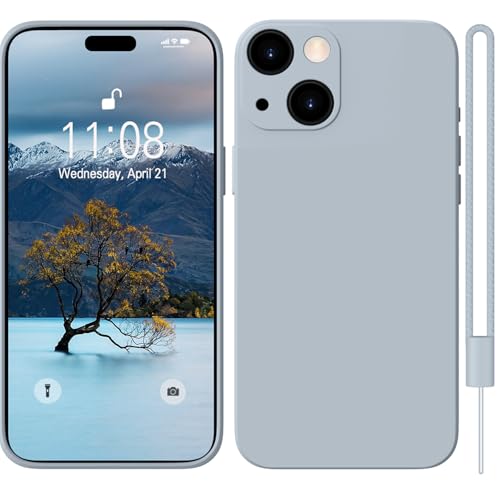 HGH für iPhone 15 Hülle Silikon mit 1 Lanyard, Handyhülle für iPhone 15 Case Ultra Dünne Rundumschutz mit Weichem Microfiber-Innenfutter Stoßfeste Kratzfest Schutzhülle für iPhone 15 - Grau Blau HGH für iPhone 15 Hülle Silikon mit 1 Lanyard, Handyhülle für iPhone 15 Case Ultra Dünne Rundumschutz mit Weichem Microfiber-Innenfutter Stoßfeste Kratzfest Schutzhülle für iPhone 15 - Grau Blau von HGH