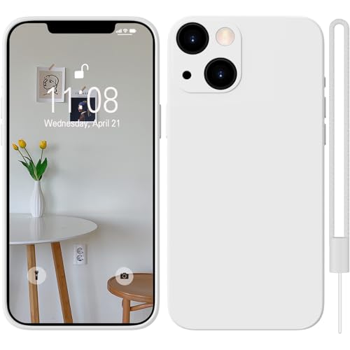 HGH für iPhone 15 Hülle Silikon mit 1 Lanyard, Handyhülle für iPhone 15 Case Ultra Dünne Rundumschutz mit Weichem Microfiber-Innenfutter Stoßfeste Kratzfest Schutzhülle für iPhone 15 - Weiß HGH für iPhone 15 Hülle Silikon mit 1 Lanyard, Handyhülle für iPhone 15 Case Ultra Dünne Rundumschutz mit Weichem Microfiber-Innenfutter Stoßfeste Kratzfest Schutzhülle für iPhone 15 - Weiß von HGH