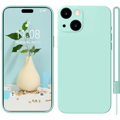 HGH für iPhone 15 Plus Hülle Silikon mit 1 Lanyard,Handyhülle für iPhone 15 Plus Case Ultra Dünne Rundumschutz mit Weichem Microfiber-Innenfutter Schutzhülle für iPhone 15 Plus 6.7" Mint Grün HGH für iPhone 15 Plus Hülle Silikon mit 1 Lanyard,Handyhülle für iPhone 15 Plus Case Ultra Dünne Rundumschutz mit Weichem Microfiber-Innenfutter Schutzhülle für iPhone 15 Plus 6.7" Mint Grün von HGH