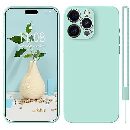 HGH für iPhone 15 Pro Hülle Silikon mit 1 Lanyard, Handyhülle für iPhone 15 Pro Case Ultra Dünne Rundumschutz mit Weichem Microfiber-Innenfutter Stoßfeste Schutzhülle für iPhone 15 Pro Mint Grün HGH für iPhone 15 Pro Hülle Silikon mit 1 Lanyard, Handyhülle für iPhone 15 Pro Case Ultra Dünne Rundumschutz mit Weichem Microfiber-Innenfutter Stoßfeste Schutzhülle für iPhone 15 Pro Mint Grün von HGH