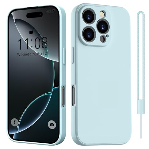 HGH für iPhone 16 Pro Hülle Silikon mit 1 Lanyard, Handyhülle für iPhone 16 Pro Dünn Rundumschutz mit Microfiber-Innenfutter Kratzfest Schutzhülle Case Hülle für iPhone 16 Pro 6.3" Baby Blau HGH für iPhone 16 Pro Hülle Silikon mit 1 Lanyard, Handyhülle für iPhone 16 Pro Dünn Rundumschutz mit Microfiber-Innenfutter Kratzfest Schutzhülle Case Hülle für iPhone 16 Pro 6.3" Baby Blau von HGH