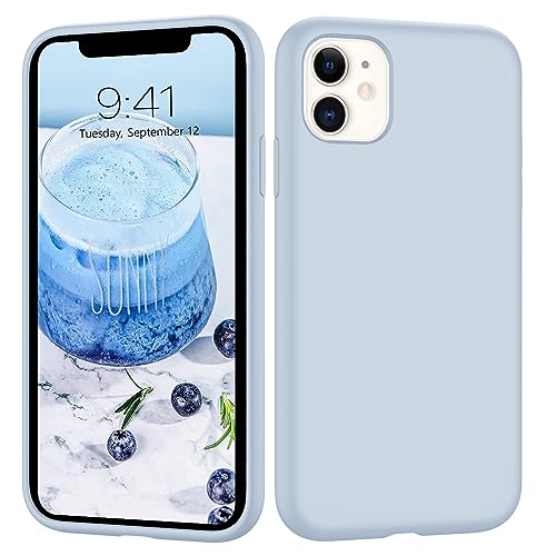 HGH iPhone 11 Hülle Liquid Silikon,Handyhülle iPhone 11 Case Cover [Soft Anti-Scratch Microfiber Lining] Dünn Full Body Protection Stoßfest für iPhone 11 6.1" Baby blau von HGH