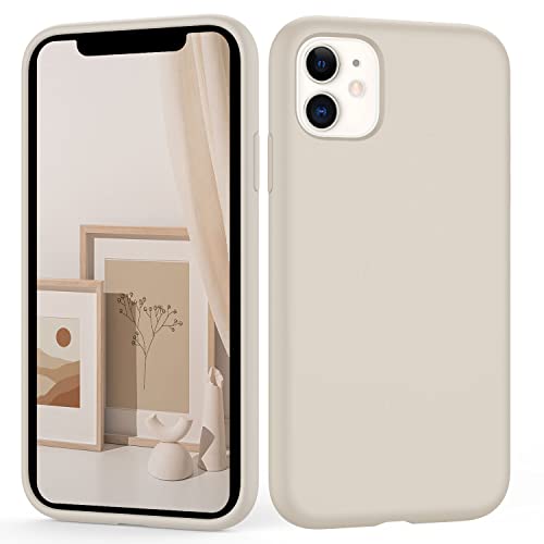 HGH für iPhone 11 Hülle Silikon mit 1 Lanyard Handyhülle für iPhone 11 Hülle Ultra Dünn Rundumschutz mit Weichem Microfiber-Innenfutter kameraschutz Schutzhülle für iPhone 11 Case Hell Grau von HGH