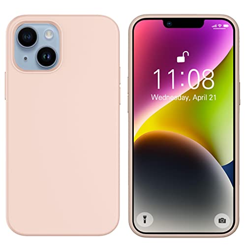 HGH iPhone 14 Hülle Liquid Silikon,Handyhülle iPhone 14 Case Cover [Soft Anti-Scratch Microfiber Lining] Dünn Full Body Protection Stoßfest für iPhone 14 Rosa New von HGH