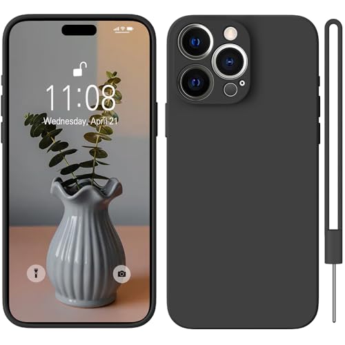 HGH für iPhone 15 Pro Hülle Silikon mit 1 Lanyard, Handyhülle für iPhone 15 Pro Dünn Rundumschutz mit Microfiber-Innenfutter Kratzfest Schutzhülle Case Hülle für iPhone 15 Pro 6.1" Schwarz HGH für iPhone 15 Pro Hülle Silikon mit 1 Lanyard, Handyhülle für iPhone 15 Pro Dünn Rundumschutz mit Microfiber-Innenfutter Kratzfest Schutzhülle Case Hülle für iPhone 15 Pro 6.1" Schwarz von HGH